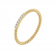 The Broadway Stackable Twist Ring in 14K Yellow Gold with Diamonds.