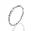 The Broadway Stackable Twist Ring in 14K White Gold with Diamonds.