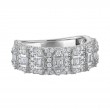 The Maiden Lane 1K Pave Diamond Band with Baguette Accents in 14K White Gold.
