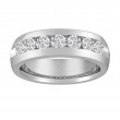 The Diamond Jim Channel-Set Men's Wedding Band in 14K White Gold (1K Round Cut).