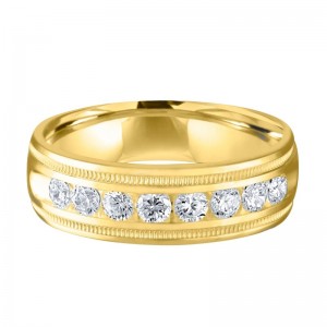 The Diamond Jim Channel-Set Diamond Wedding Band in 14K Yellow Gold (0.5K Round).