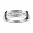 The Diamond Jim Channel-Set Diamond and Ceramic Wedding Band in 14K White Gold.