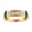 The Diamond Jim Channel-Set Diamond and Ceramic Wedding Band in 14K Yellow Gold.