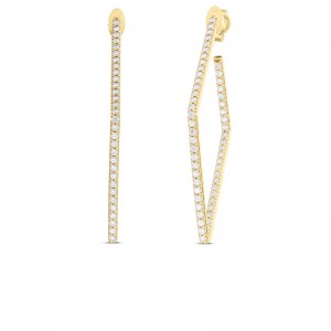 Roberto Coin 18K Yellow Gold Diamond Medium Shape Earrings