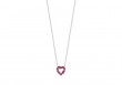 Roberto Coin 18K White Gold Tiny Treasures Reversible Heart Pendant with Diamonds and Pink Sapphires