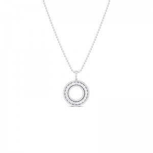 Roberto Coin 18k White Gold Siena Diamond Circle Pendant