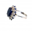 The Diana Sapphire and Diamond Heirloom Ring in 14KT White Gold (.75ctw)