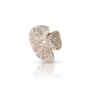 18K ROSE GOLD GIARDINI SEGRETI RING WITH WHITE AND CHAMPAGNE DIAMONDS