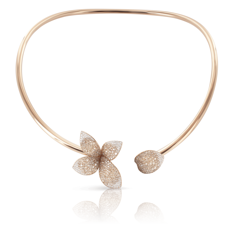 PASQUALE BRUNI 18K ROSE GOLD GIARDINI SEGRETI  COLLIER WITH WHITE AND CHAMPAGNE DIAMONDS