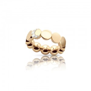 PASQUALE BRUNI 18K ROSE GOLD LUCE HALF MOON RING WITH DIAMONDS