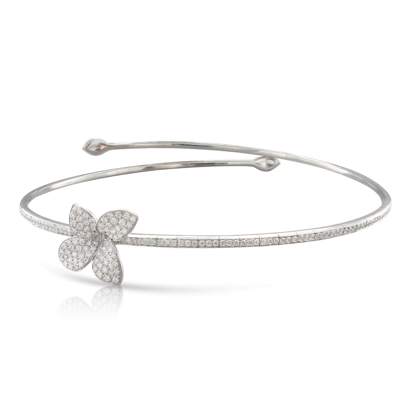 PASQUALE BRUNI 18K WHITE GOLD GIARDINI SEGRETI FLEXI CHOKER WITH DIAMONDS
