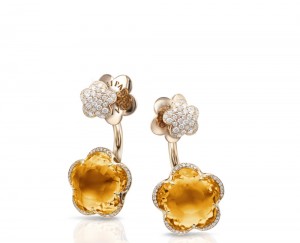 PASQUALE BRUNI 18K ROSE GOLD BON TON DIVINE CHANDELIER EARRINGS WITH CITRINE AND DIAMONDS