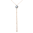 PASQUALE BRUNI 18K ROSE GOLD TON JOLI MOP GREY STONE DIAMOND NECKLACE DIA-0.11. GREY MOP STONE-10.53, GLD-10.72
