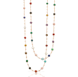 PASQUALE BRUNI 18K ROSE GOLD COLOR STONE LONF FIGLIA DEI FIORI NECKLACE DIA-0.01. COLOR STONE-17.52, GLD-14.26