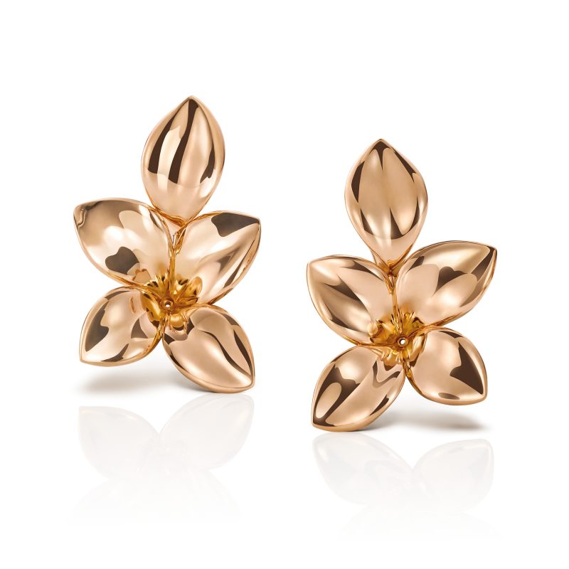 PASQUALE BRUNI 18K ROSE GOLD GIARDINI SEGRETI EARRINGS DIA-0.02 GLD-11.50. 