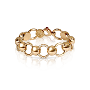 PASQUALE BRUNI 18K ROSE GOLD DIAMOND CIRCLE LUCE BRACELET DIA-0.16, RUB-0.18. GLD-29.24