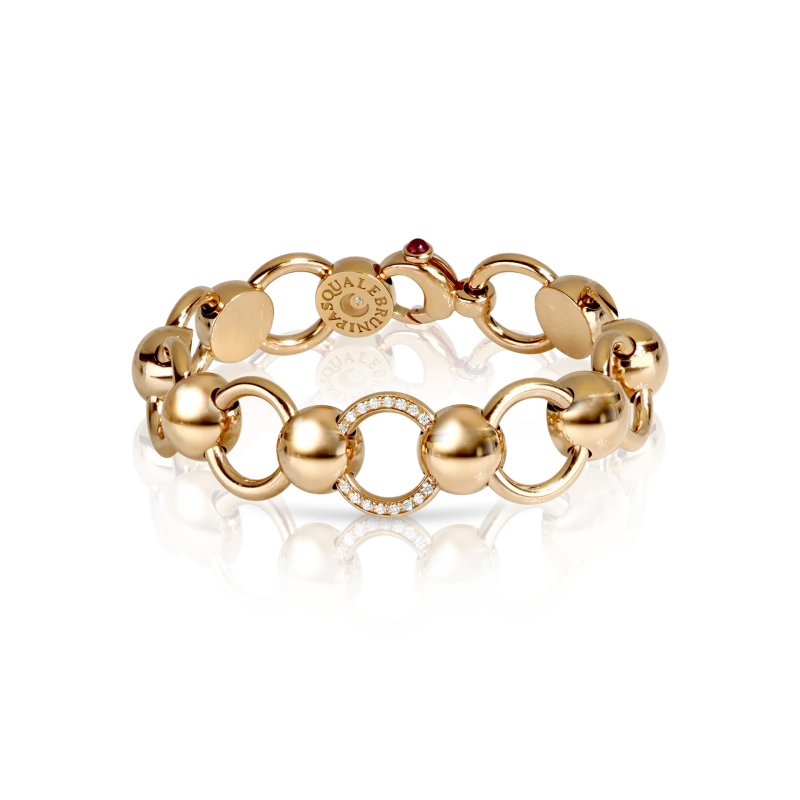 PASQUALE BRUNI 18K ROSE GOLD DIAMOND CIRCLE LUCE BRACELET DIA-0.16, RUB-0.18. GLD-29.24