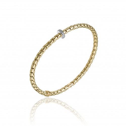 CHIMENTO 18K YELLOW GOLD STRETCH SPRING BRACELET. 