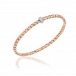 CHIMENTO 18K ROSE GOLD STRETCH SPRING BRACELET WITH DIAMOND RING