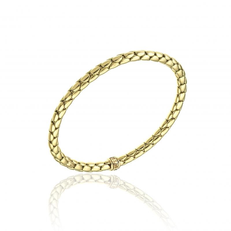 CHIMENTO 18K YELLOW GOLD STRETCH SPRING BRACELET.