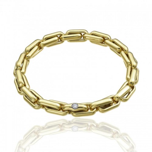 CHIMENTO 18K YELLOW GOLD X-TEND CHAIN LINK BRACELET WITH DIAMOND DETAIL