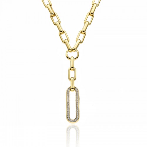 CHIMENTO 18K YELLOW GOLD DIAMOND LINK X-TEND NECKLACE 0.42 VS-G 38.90GR. 