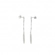 CHIMENTO WG HANGING THIN LINKS W/PAVE THIN OVAL DROP EARRINGS .72PTS.