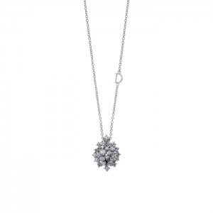 Damiani 18k Mimosa Diamond Cluster Necklace