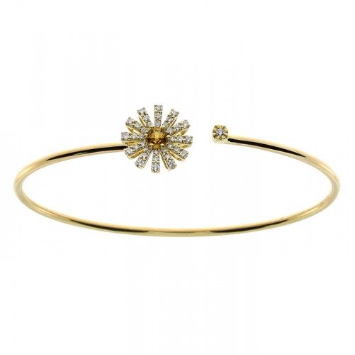 Damiani 14k Yellow Gold Margherita Bracelet with Diamond and Citrine Quartz