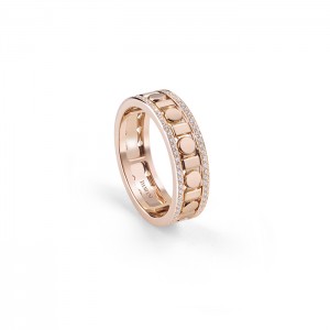 Damiani 18k Pink Gold Diamond Ring Belle Epoque Reel 5.70mm. 