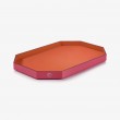 BACCARAT OCTOGONE TRAY L ORANGE LACQUER.