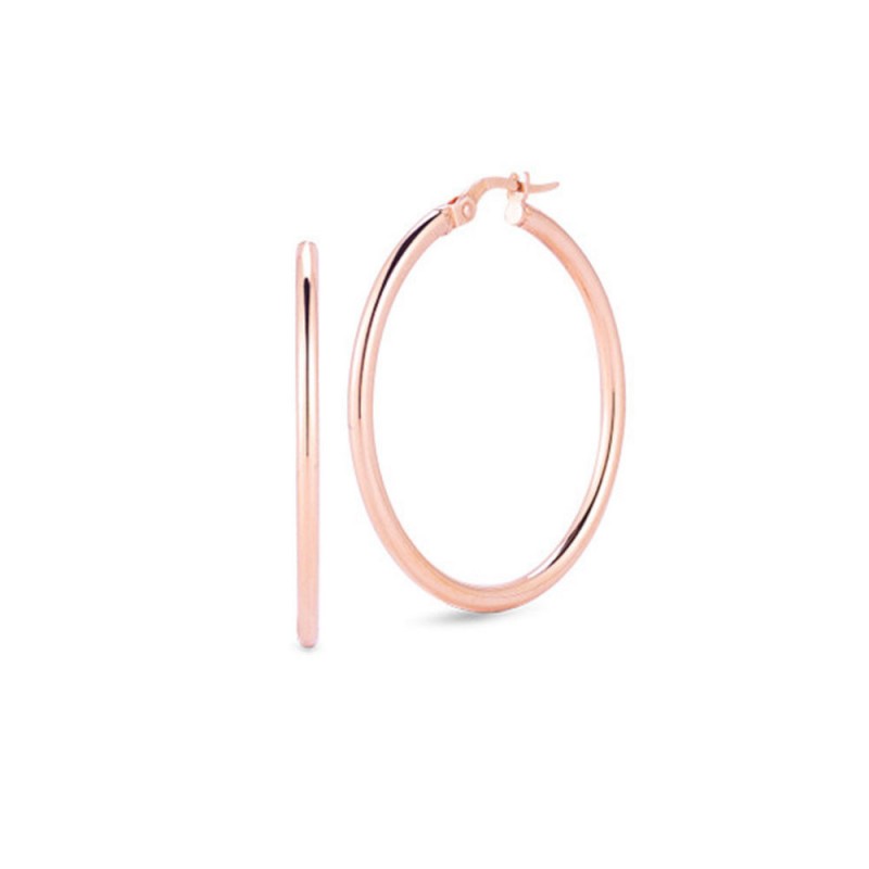 https://www.williambarthman.com/upload/product/Roberto Coin 18K Rose Gold Hoop Earrings