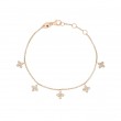Roberto Coin 18K Rose Gold Love in Verona Dangling 5 Station Flower Bracelet