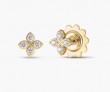 Roberto Coin 18k Yellow Gold Love in Verona Small Pavé Diamond Flower Stud Earrings