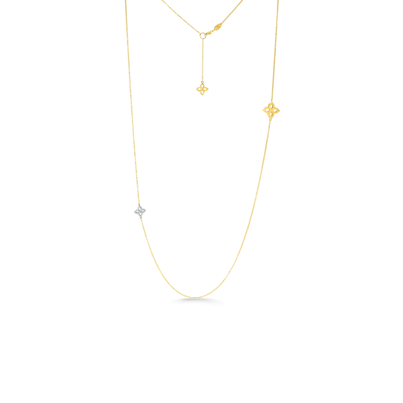 Roberto Coin 18K Gold & Diamond Flower Outline Necklace
