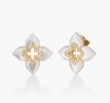 ROBERTO COIN 18K YELLOW GOLD DIAMOND MOP VENETIAN PRINCESS EARRINGS DIA-0.17. MOP-6.60
