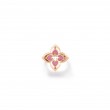 18K ROSE GOLD VENETIAN PRINCESS PIROUETTE PAVÃ‰ SMALL FLOWER RING WITH DIAMOND AND RHODONITE (SIZE 6.5)