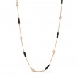 18K  ROSE GOLD DIAMONDS BY THE INCH ENAMEL BAR AND BEZEL STATION NECKLACE