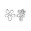 18K WHITE GOLD JASMINE PAVÃ‰ DIAMOND OUTLINE FLOWER STUD EARRINGS