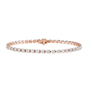 The Wall Street 14k Rose Gold and Diamond Tennis Bracelet. 3.15ctw