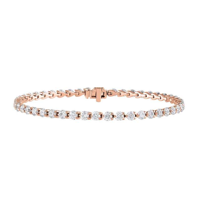 The Wall Street 14k Rose Gold and Diamond Tennis Bracelet. 3.15ctw