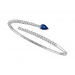 The Broad Street 14k White Gold Flexi Bangle with Diamonds and Sapphire. DIA 1.80ctw