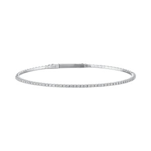 The Broad Street 14k White Gold and Diamond Flexi Bracelet. 0.55ctw
