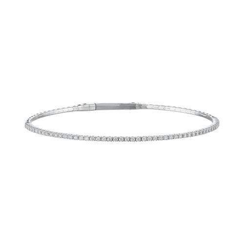 The Broad Street 14k White Gold and Diamond Flexi Bracelet. 0.55ctw