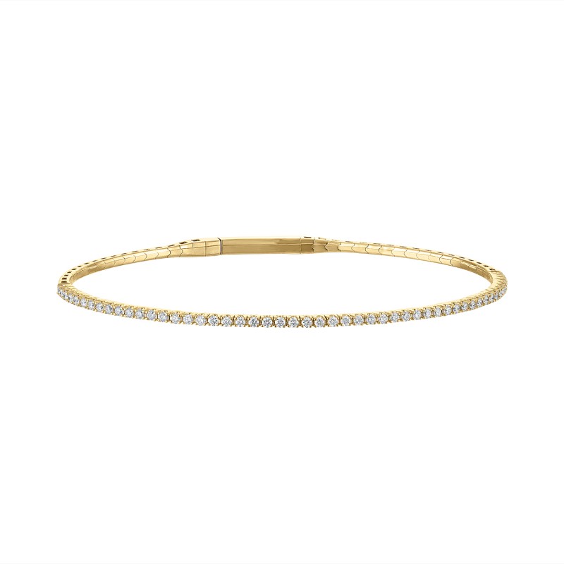 The Broad Street 14k Yellow Gold and Diamond Flexi Bangle. 0.55ctw