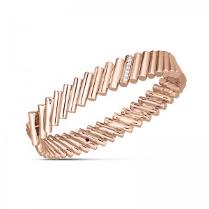 Roberto Coin Rose Gold DOMINO accent bangle