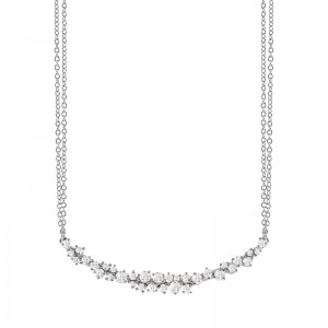 DAMIANI 18K WHITE GOLD DIAMOND MIMOSA NECKLACE 1.0