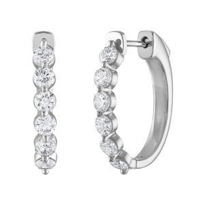 The Maiden Lane 14k White Gold and Diamond Hoops. 0.50ctw
