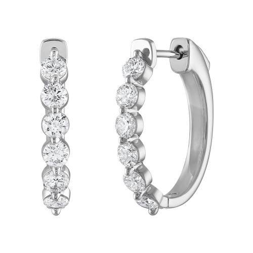 The Maiden Lane 14k White Gold and Diamond Hoops. 0.50ctw