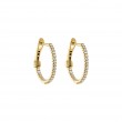 The Wall Street 14k Yellow Gold Skinny Hoop Earrings with Diamonds. 0.25ctw
